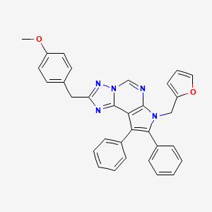 4-{[7-(2-Furylmethyl)-8,9-diphenyl-7H-pyrrolo[3,2-E][1,2,4]triazolo[1,5-C]pyrimidin-2-YL]methyl}phenyl methyl ether