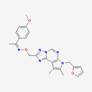 molecular formula C24H24N6O3 B10873420 (1Z)-N-{[7-(furan-2-ylmethyl)-8,9-dimethyl-7H-pyrrolo[3,2-e][1,2,4]triazolo[1,5-c]pyrimidin-2-yl]methoxy}-1-(4-methoxyphenyl)ethanimine 