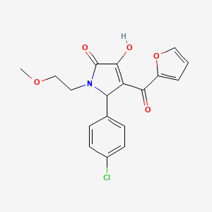 molecular formula C18H16ClNO5 B10873433 5-(4-chlorophenyl)-4-(furan-2-ylcarbonyl)-3-hydroxy-1-(2-methoxyethyl)-1,5-dihydro-2H-pyrrol-2-one 