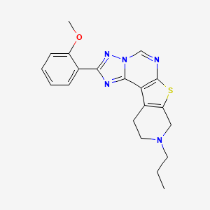 molecular formula C20H21N5OS B10873450 4-(2-methoxyphenyl)-13-propyl-10-thia-3,5,6,8,13-pentazatetracyclo[7.7.0.02,6.011,16]hexadeca-1(9),2,4,7,11(16)-pentaene 