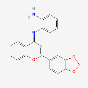 N-[(4E)-2-(1,3-benzodioxol-5-yl)-4H-chromen-4-ylidene]benzene-1,2-diamine