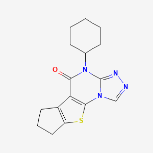 4-cyclohexyl-7,8-dihydro-6H-cyclopenta[4,5]thieno[3,2-e][1,2,4]triazolo[4,3-a]pyrimidin-5(4H)-one