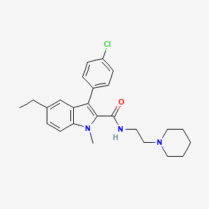 molecular formula C25H30ClN3O B10873504 3-(4-chlorophenyl)-5-ethyl-1-methyl-N-[2-(piperidin-1-yl)ethyl]-1H-indole-2-carboxamide 