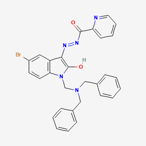 molecular formula C29H24BrN5O2 B10873535 N'-{(3Z)-5-bromo-1-[(dibenzylamino)methyl]-2-oxo-1,2-dihydro-3H-indol-3-ylidene}pyridine-2-carbohydrazide 