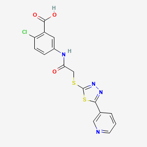 2-Chloro-5-[({[5-(pyridin-3-yl)-1,3,4-thiadiazol-2-yl]sulfanyl}acetyl)amino]benzoic acid