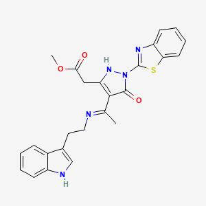 methyl [(4Z)-1-(1,3-benzothiazol-2-yl)-4-(1-{[2-(1H-indol-3-yl)ethyl]amino}ethylidene)-5-oxo-4,5-dihydro-1H-pyrazol-3-yl]acetate