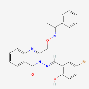 3-{[(E)-(5-bromo-2-hydroxyphenyl)methylidene]amino}-2-[({[(1E)-1-phenylethylidene]amino}oxy)methyl]quinazolin-4(3H)-one