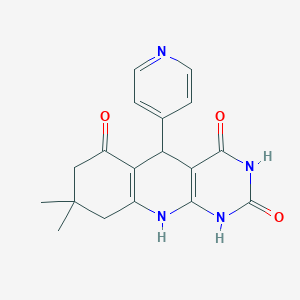 molecular formula C18H18N4O3 B10873561 8,8-dimethyl-5-(pyridin-4-yl)-5,8,9,10-tetrahydropyrimido[4,5-b]quinoline-2,4,6(1H,3H,7H)-trione 