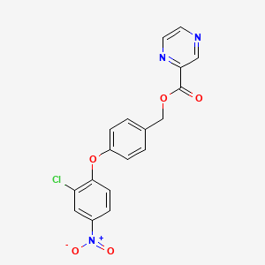 molecular formula C18H12ClN3O5 B10873581 4-(2-Chloro-4-nitrophenoxy)benzyl pyrazine-2-carboxylate 