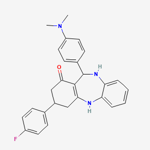 11-[4-(dimethylamino)phenyl]-3-(4-fluorophenyl)-2,3,4,5,10,11-hexahydro-1H-dibenzo[b,e][1,4]diazepin-1-one