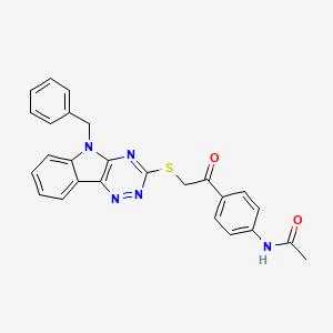 N-(4-{[(5-benzyl-5H-[1,2,4]triazino[5,6-b]indol-3-yl)sulfanyl]acetyl}phenyl)acetamide