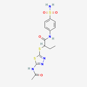 2-{[5-(acetylamino)-1,3,4-thiadiazol-2-yl]sulfanyl}-N-(4-sulfamoylphenyl)butanamide