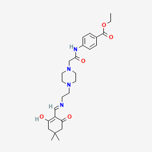 Ethyl 4-({[4-(2-{[(4,4-dimethyl-2,6-dioxocyclohexylidene)methyl]amino}ethyl)piperazin-1-yl]acetyl}amino)benzoate