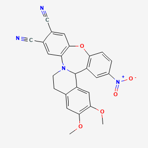 18,19-dimethoxy-12-nitro-8-oxa-1-azapentacyclo[13.8.0.02,7.09,14.016,21]tricosa-2(7),3,5,9(14),10,12,16,18,20-nonaene-4,5-dicarbonitrile