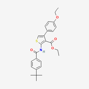 molecular formula C26H29NO4S B10873654 Ethyl 2-{[(4-tert-butylphenyl)carbonyl]amino}-4-(4-ethoxyphenyl)thiophene-3-carboxylate 