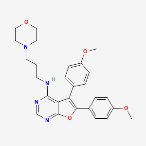 molecular formula C27H30N4O4 B10873656 5,6-bis(4-methoxyphenyl)-N-(3-morpholinopropyl)furo[2,3-d]pyrimidin-4-amine 