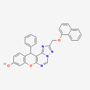 2-[(1-Naphthyloxy)methyl]-12-phenyl-12H-chromeno[3,2-E][1,2,4]triazolo[1,5-C]pyrimidin-9-OL