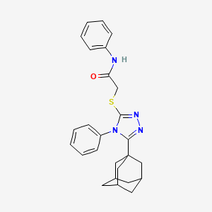 molecular formula C26H28N4OS B10873666 2-{[5-(1-Adamantyl)-4-phenyl-4H-1,2,4-triazol-3-YL]sulfanyl}-N~1~-phenylacetamide 