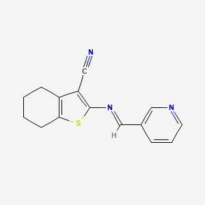 2-{[(E)-pyridin-3-ylmethylidene]amino}-4,5,6,7-tetrahydro-1-benzothiophene-3-carbonitrile