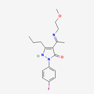 (4Z)-2-(4-fluorophenyl)-4-{1-[(2-methoxyethyl)amino]ethylidene}-5-propyl-2,4-dihydro-3H-pyrazol-3-one