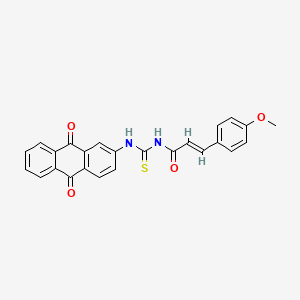 (2E)-N-[(9,10-dioxo-9,10-dihydroanthracen-2-yl)carbamothioyl]-3-(4-methoxyphenyl)prop-2-enamide