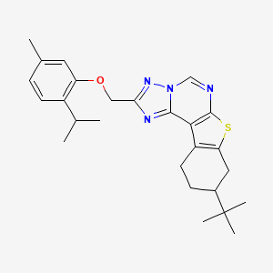 molecular formula C26H32N4OS B10873709 [9-(Tert-butyl)-8,9,10,11-tetrahydro[1]benzothieno[3,2-E][1,2,4]triazolo[1,5-C]pyrimidin-2-YL]methyl (2-isopropyl-5-methylphenyl) ether 