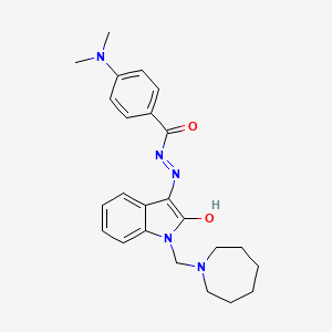 N'-[(3Z)-1-(azepan-1-ylmethyl)-2-oxo-1,2-dihydro-3H-indol-3-ylidene]-4-(dimethylamino)benzohydrazide