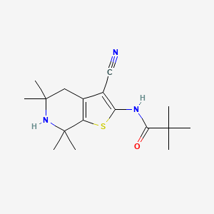 N-(3-cyano-5,5,7,7-tetramethyl-4,5,6,7-tetrahydrothieno[2,3-c]pyridin-2-yl)-2,2-dimethylpropanamide