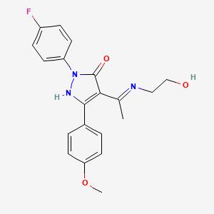 (4Z)-2-(4-fluorophenyl)-4-{1-[(2-hydroxyethyl)amino]ethylidene}-5-(4-methoxyphenyl)-2,4-dihydro-3H-pyrazol-3-one