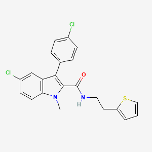 5-chloro-3-(4-chlorophenyl)-1-methyl-N-[2-(thiophen-2-yl)ethyl]-1H-indole-2-carboxamide