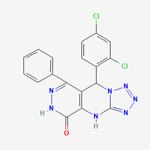 8-(2,4-dichlorophenyl)-10-phenyl-2,4,5,6,7,11,12-heptazatricyclo[7.4.0.03,7]trideca-1(9),3,5,10-tetraen-13-one