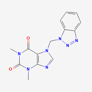 molecular formula C14H13N7O2 B10873735 7-(1H-1,2,3-benzotriazol-1-ylmethyl)-1,3-dimethyl-3,7-dihydro-1H-purine-2,6-dione 