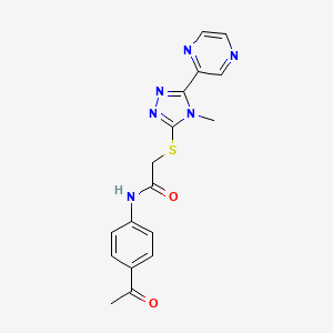 N-(4-acetylphenyl)-2-{[4-methyl-5-(pyrazin-2-yl)-4H-1,2,4-triazol-3-yl]sulfanyl}acetamide