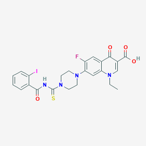 1-Ethyl-6-fluoro-7-(4-{[(2-iodophenyl)carbonyl]carbamothioyl}piperazin-1-yl)-4-oxo-1,4-dihydroquinoline-3-carboxylic acid