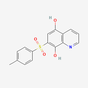 molecular formula C16H13NO4S B10873742 7-[(4-Methylphenyl)sulfonyl]quinoline-5,8-diol 