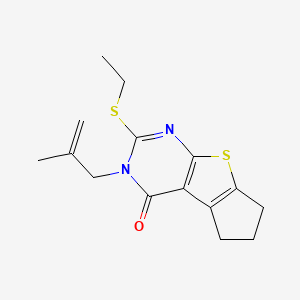 molecular formula C15H18N2OS2 B10873765 2-(Ethylsulfanyl)-3-(2-methylallyl)-3,5,6,7-tetrahydro-4H-cyclopenta[4,5]thieno[2,3-D]pyrimidin-4-one 