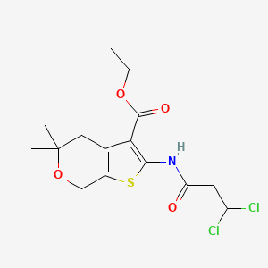 ethyl 2-[(3,3-dichloropropanoyl)amino]-5,5-dimethyl-4,7-dihydro-5H-thieno[2,3-c]pyran-3-carboxylate