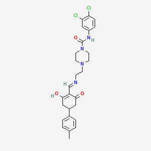 N-(3,4-dichlorophenyl)-4-[2-({[4-(4-methylphenyl)-2,6-dioxocyclohexylidene]methyl}amino)ethyl]piperazine-1-carboxamide