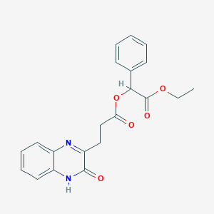 molecular formula C21H20N2O5 B10873813 2-Ethoxy-2-oxo-1-phenylethyl 3-(3-hydroxyquinoxalin-2-yl)propanoate 