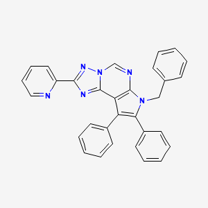 molecular formula C31H22N6 B10873821 7-Benzyl-8,9-diphenyl-2-(2-pyridyl)-7H-pyrrolo[3,2-E][1,2,4]triazolo[1,5-C]pyrimidine 