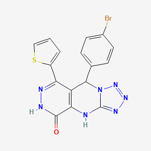 molecular formula C16H10BrN7OS B10873822 8-(4-bromophenyl)-10-thiophen-2-yl-2,4,5,6,7,11,12-heptazatricyclo[7.4.0.03,7]trideca-1(9),3,5,10-tetraen-13-one 