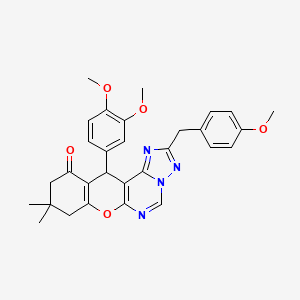 12-(3,4-dimethoxyphenyl)-2-(4-methoxybenzyl)-9,9-dimethyl-8,9,10,12-tetrahydro-11H-chromeno[3,2-e][1,2,4]triazolo[1,5-c]pyrimidin-11-one