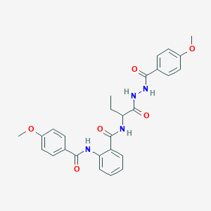 2-[(4-Methoxybenzoyl)amino]-N~1~-(1-{[2-(4-methoxybenzoyl)hydrazino]carbonyl}propyl)benzamide