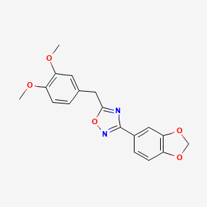 molecular formula C18H16N2O5 B10873833 3-(1,3-Benzodioxol-5-yl)-5-(3,4-dimethoxybenzyl)-1,2,4-oxadiazole 