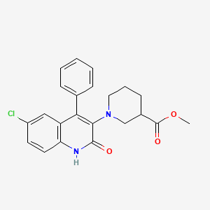 molecular formula C22H21ClN2O3 B10873851 Methyl 1-(6-chloro-2-oxo-4-phenyl-1,2-dihydroquinolin-3-yl)piperidine-3-carboxylate 