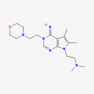 molecular formula C18H30N6O B10873864 2-{4-imino-5,6-dimethyl-3-[2-(morpholin-4-yl)ethyl]-3,4-dihydro-7H-pyrrolo[2,3-d]pyrimidin-7-yl}-N,N-dimethylethanamine 