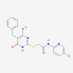 molecular formula C18H15BrN4O3S B10873884 2-[(5-benzyl-4-hydroxy-6-oxo-1,6-dihydropyrimidin-2-yl)sulfanyl]-N-(5-bromopyridin-2-yl)acetamide 