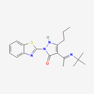 molecular formula C19H24N4OS B10873907 (4Z)-2-(1,3-benzothiazol-2-yl)-4-[1-(tert-butylamino)ethylidene]-5-propyl-2,4-dihydro-3H-pyrazol-3-one 