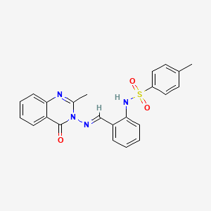 4-methyl-N-(2-{(E)-[(2-methyl-4-oxoquinazolin-3(4H)-yl)imino]methyl}phenyl)benzenesulfonamide