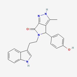 molecular formula C22H20N4O2 B10873920 4-(4-hydroxyphenyl)-5-[2-(1H-indol-3-yl)ethyl]-3-methyl-4,5-dihydropyrrolo[3,4-c]pyrazol-6(1H)-one 